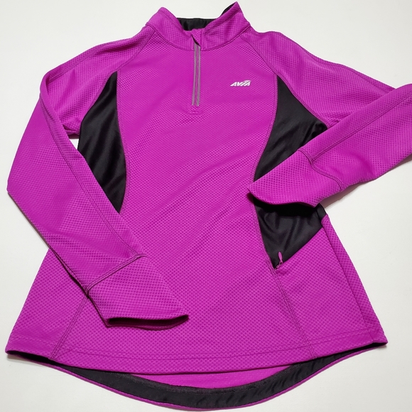 Pull Sportif Avia Femme 1/4 Zip Noir Taille L - Occasion Très Bon état